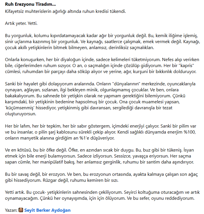 RUH EROZYONU TİRADIM